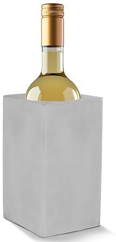 Weinkühler VINOVELI Petit aus Beton - mit möbelschonender Unterseite I Sektkühler I Flaschenkühler I Champagnerkühler I Für Wein oder Sekt I Cold Drinks for Hours