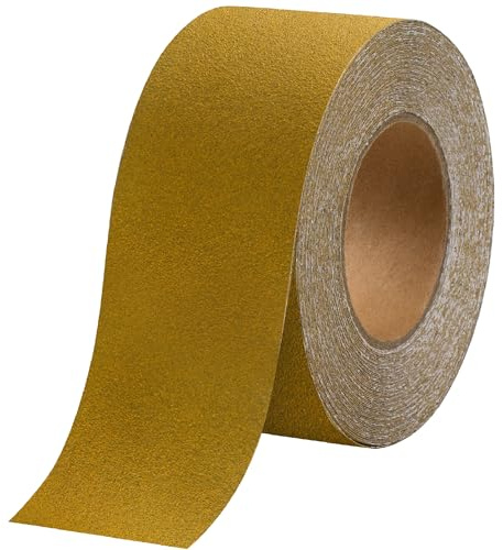 LuckyGuard Self Adhesive Stickyback PSA Sandpaper 100-Grit Sandpaper Roll 2-3/4in x 20 Yards Sand Sheets Roll for Woodworking Auto Body Air File Sander and Hand Sanding Blocks