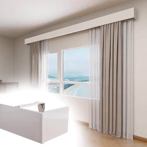 ZHDLdpUS White Wall Mount Decorative Valance Only, Extra Long Curtain Pelmet Panel Box, Curtain Cornice Baffle Without Tracks, Roller Blins Divider Valance(2.1m/7ft)