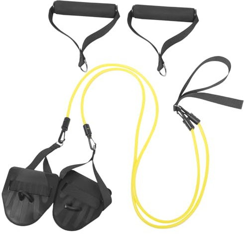 BESPORTBLE Ceinture de Natation et Poignée Élastique TPE Facile à Installer Pratique Paquet de Rangement pour Entraînement à Domicile et Petite Piscine Ensemble pour Adultes