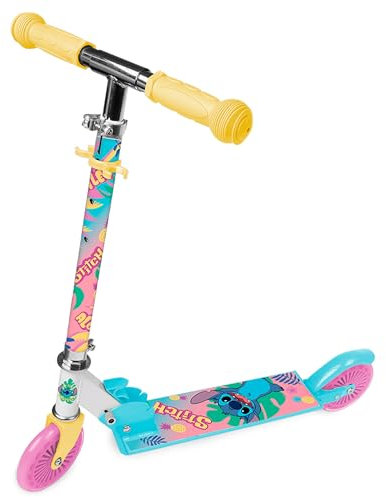Disney Stitch Zweirädriger Roller mit Bremse, faltbar, einstellbar für Kinder ab 6+, bis zu 50 kg
