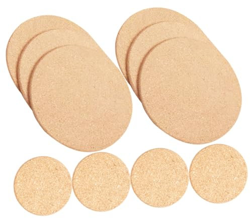 ifundom 10pezzi Sottobicchieri in Sughero per Piante da Tappetini Antigoccia in Sughero e Legno per Vasi