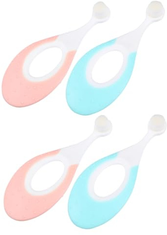 HONITANO Cepillo de Dientes para Ñiño Recién Nacido 4piezas Cerdas Suaves y Material Pp Pbt Ligero para Entrenamiento y Cuidado Bucal Infantil