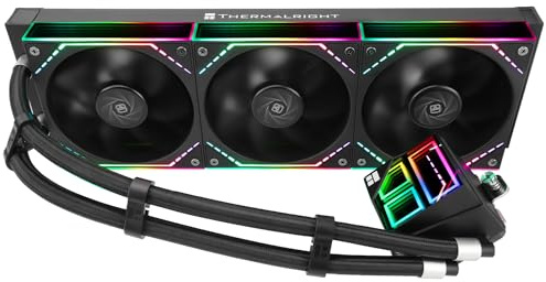 Thermalright TR Frozen Infinity 360 BLACK CPU AIO-Refrigerador, Radiador de 360mm, Ventiladores TL-M12*3 PWM, Refrigerador de Agua para CPU de Computadora, Espejo ARGB Infinity, Compatible con LGA1851