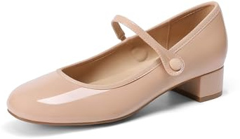 DREAM PAIRS Mary Jane Donna Tacco Basso,Nudo,39