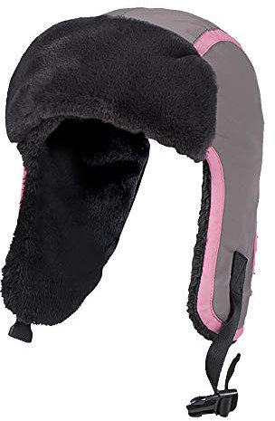 HEAT HOLDERS - Kinder Jungen Mädchen Winter Wasserdicht Mütze Fliegermütze mit Ohrenschutz (5-10 Years, Pink/Grey)