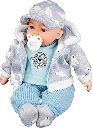 BiBi Doll 18 Baby Boy Doll with Dummy & Sounds - Lifelike, Soft Body, Polar Bear Themed Outfit, Realistic Toy for Girls & Boys Aged 18 Months+