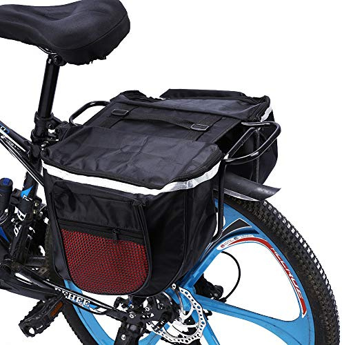 Cykel svansväska, 25L cykel bakre sadelväska, dubbel cykelväska väska, cykelhållare väska, expanderbar vattentät sadelväska