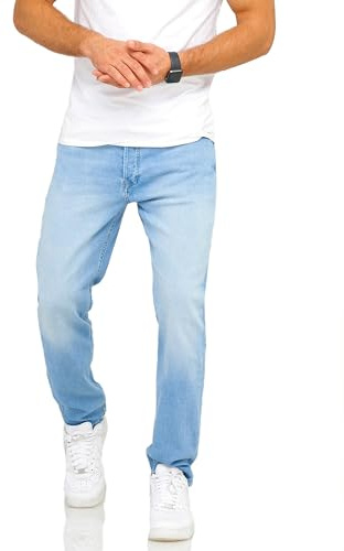 JACK & JONES Herr jeans Mike ARIS Regular fit raka ben denim herrbyxor, Ljusblå denim, 36W x 32L