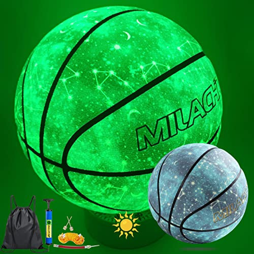 MILACHIC Basketball Glow in the Dark Size 7(29.5) Glowing Basketballs