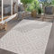 TT Home In-& Outdoor Teppich Wetterfest Balkon Küche Wohnzimmer Boho Skandi Design, Farbe:Creme 2, Größe:240x340 cm