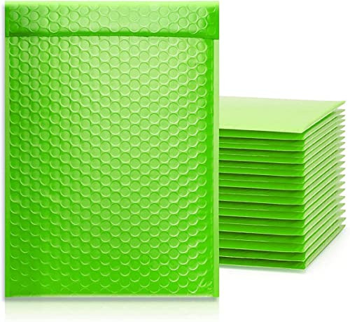 Yomuse 25pcs A4 Padded Envelopes, 240mm x 320mm (9.5x12.6 Inch) Poly Bubble Mailers Self Seal, Waterproof Postal Bags for Mailing/Packaging (Green)