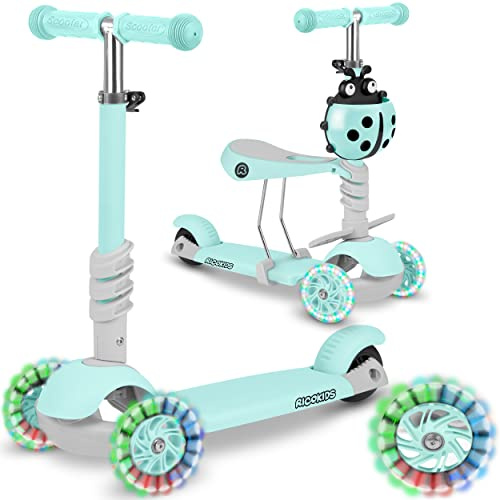 Patinete de Tres Ruedas para niños 3 en 1 Buggy Ricokids con Asiento de Equilibrio Menta