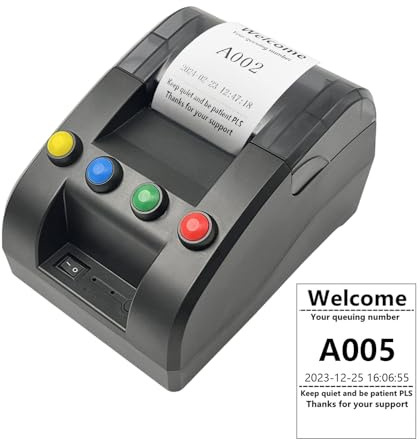 KOQICALL Sistema de llamadas inalámbrico Take a Number System con boleto térmico de 58 mm rollo de boletos de recibo (TP-4 vías)