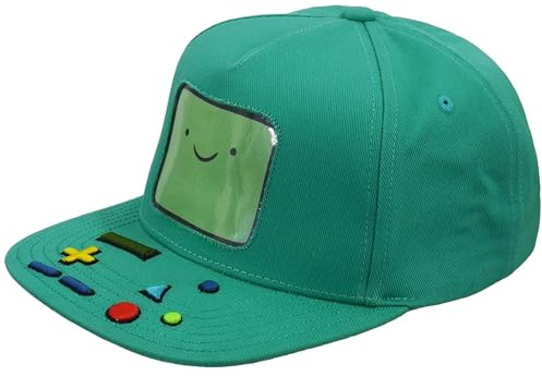 Adventure Time Casquette de Baseball, BMO réglable avec Bord Plat, Bleu Sarcelle, Taille Unique, Bleu Sarcelle, Taille Unique