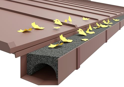 Homlando Dachrinnenfilter 125 mm Schaumstoff Optimum 10 Laufmeter 8 Stück im Set für rechteckige Rinnen Standard Dachrinnenschutz, Regenrinnen Laubschutz