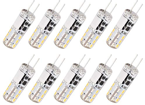 SUNGOOYUE 10Pcs G4 Mini LED Bulbs 24LED 1.2W Bright Bi Pin Light Source for Chandelier Ceiling Fan Lamp, Home Lighting