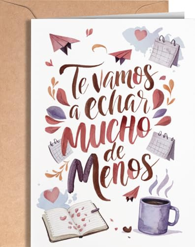 Tarjeta Despedida Compañero de Trabajo o Amigo - Regalo de Despedida Trabajo - Postal para Compañera de Trabajo, Jefe, Empleado o Amigo que se va - Regalo Gracioso para Compañeros de Trabajo - EU 181