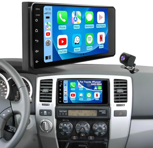 5G WiFi Car Radio for Toyota 4Runner 2003-2009, Tundra 2003-2006, Sequoia 2005-2007, Highlander 2001-2007, Camry 2002-2006, RAV4 2001-2005, 7 Touchscreen Carplay Android Auto Stereo, GPS FM BT Camera