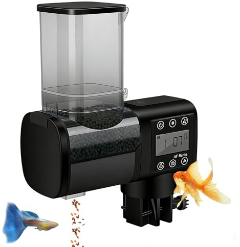Akvariefiskmatdispenser: 500 ml automatisk fiskdispenser, stor kapacitet fiskmatare med LCD-display kontroll för akvarium, fiskbehållare