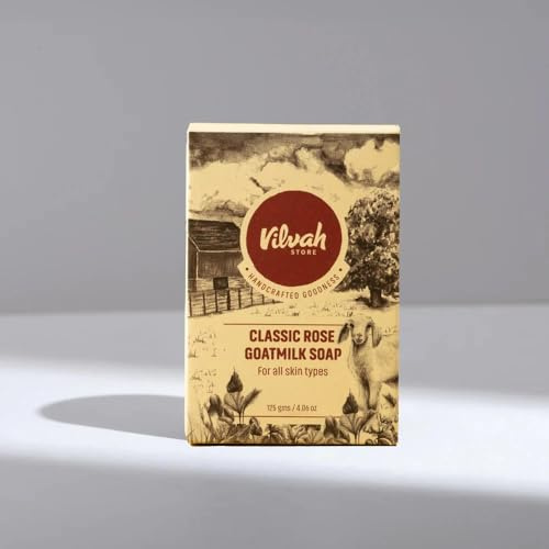 Classic Rose Goat Milk Soap Bar – Natural Handmade Bath Soap with Pure Rose Extract, Moisturizing & Gentle Cleanser for Dry & Sensitive Skin, Sulfate-Free, Paraben-Free, 125g