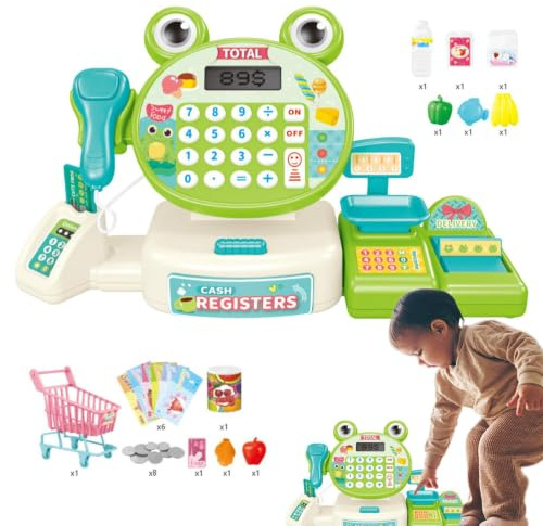 Barnkassa,kassaleksak | Leksaker på låtsas lekpengar | Cash Register | Leksats för Grocery Store Learning