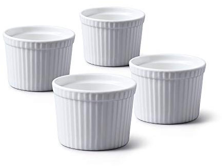 WM Bartleet & Sons 1750 TSET47 Set of 4 Traditional Porcelain Deep Ramekins 7cm Diameter– White