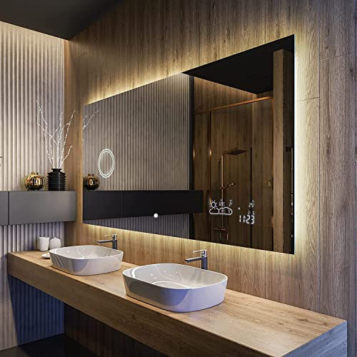 Artforma Badspiegel mit Beleuchtung - Led Spiegel Bad - 160x60 - Badezimmerspiegel Nach Maß - auf Individuelle Bestellung Gefertigt - Modernes Design - Ohne Rahmen