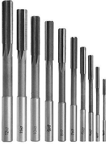 Vogueing, set di alesatori in acciaio HSS, gambo dritto, alesatori a macchina HSS con gambo dritto, 10 pezzi (3-12 mm) H7