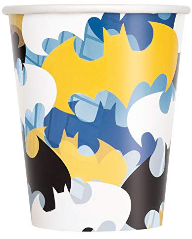 Unique- Batman Gobelets en Carton Fête à Thème Paquet de 8, 77516EU, Multicolour