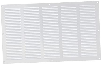 500x300mm Rejilla de Ventilación con Mosquitera - Rejillas de Aireación Metálicas - Acero, Blanco