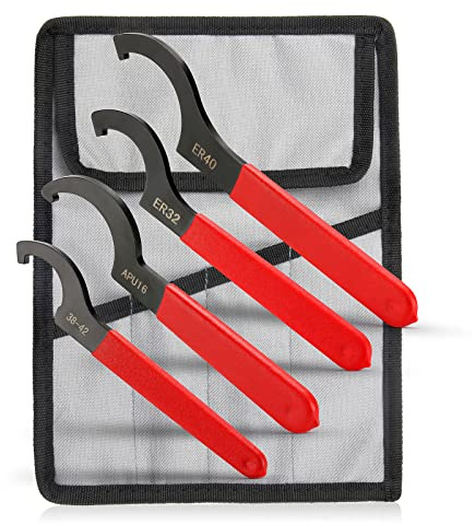 Sarakshop 4Pcs Coilover Spanner Wrench Set, Professional Sturdy Universal Adjustment Wrench, Carbon Steel, Rubber