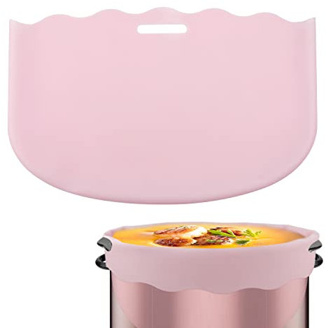 LUTER Silicone Slow Cooker Liner, 6 Quart, Pink, Reusable Heat Resistant Liner for Crockpot, Oval or Round Pots