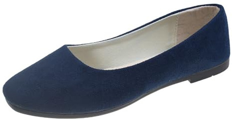 Rojeam Ballerine Classiche Donna Scarpe Ballerine Pieghevoli Scarpe da Mettere Suola Morbida Blu Marino 35 EU