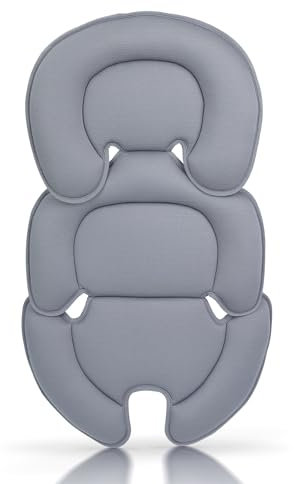 Innokids Relleno para Asiento de Coche Infantil, Almohada de Apoyo para la Cabeza y el Cuerpo para recién Nacidos, Apto para sillas de Coche y cochecitos (Gris)