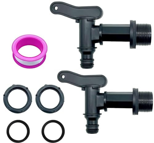 Ylinwtech 2 Pièces Robinet Cuve Plastique Pour Citerne De Pluie - Pour Le Jardin, L'Industrie, Maison, Récupérateur Eau