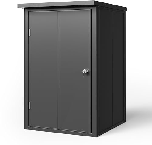 GFP Primeyard Armadio da esterno in metallo 84x84x131 cm Casetta da giardino antracite pavimento incluso