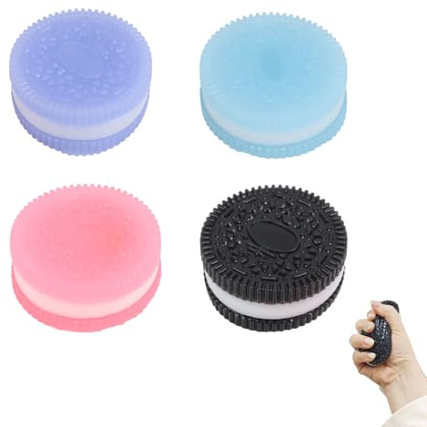 EOAMGO 4 Stück Taba Squishy, Fufu Squishy, Squishy Squeeze Spielzeug, Keks Stressabbau Spielzeug, Ultraweiches Dekompressions Entlüftungsspielzeug, Antistress Spielzeug