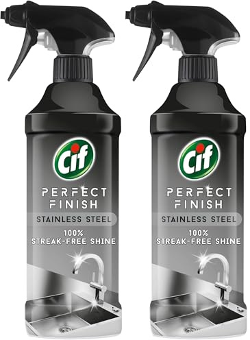 Cif Stainless Steel Specialist Cleaner Spray, 435ml (Pack of 2)