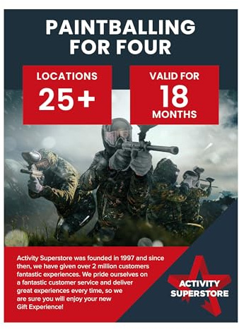 Activity Superstore Paintball Entrance For Four Gift Experience Voucher, Available at 25+ UK Locations, Paintballing, Delta Force, Experience Days