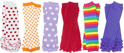 juDanzy Newborn 6 Pack Baby Leg Warmers (Colorful girls 6 pack)