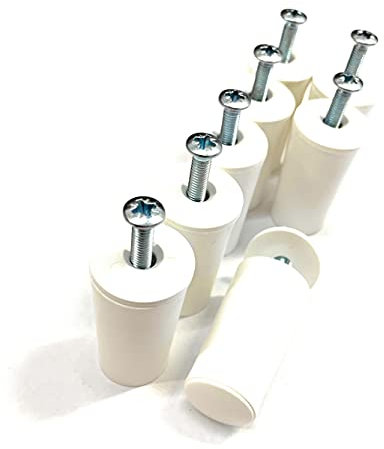 Rolladenstopper Anschlagstopper 40 mm / 28 mm geschlossen/offen, weiss oder grau incl. Schraube und Scheibe (4 Paar 40 mm weiss geschlossen)