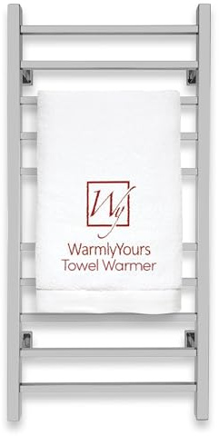 Heated Towel Rack Wall Mounted - 10-Bar Electric Towel Warmer for Bathroom, 150W Plug-in or Hardwired, Polished, 304 Stainless Steel, Overheat Protection, 2-Year Warranty, WarmlyYours Metropolitan