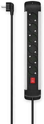 Hama Steckdosenleiste, 6-Fach, Schalter, Wandmontage, 3 m, Alu, 223104, Normal Size