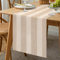 Tischläufer Moderne Einfachheit Leinen Tischdecke Braun Gestreifte Tischdecke Waschbarer Esstischläufer für Party Restaurant Schrank Erntedankfest Weihnachten 40 x 140 cm