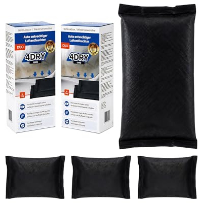 4DRY Deumidificatore Duo 2x750g | 4 pz | per Umidità auto, vetri appannati