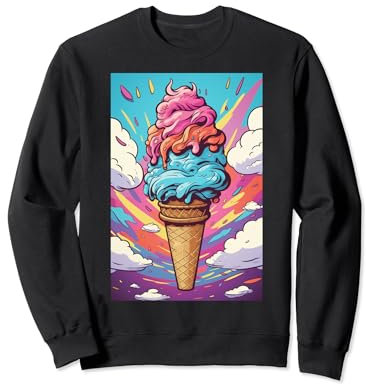 Gaufrier glacé cornet de glace glace pop art vintage rétro glacé café glacé Sweatshirt