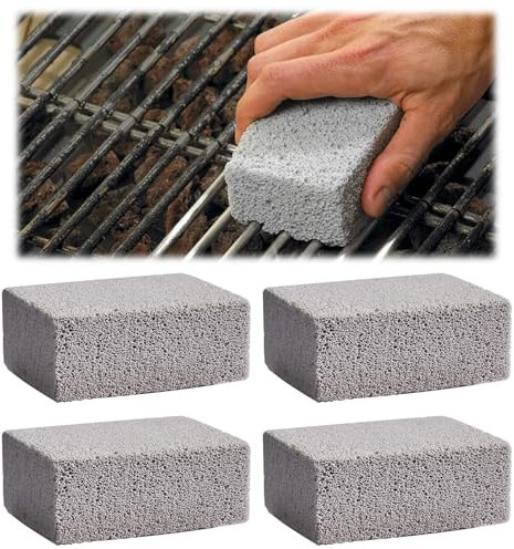 ZEACCT 4 Piezas Piedra de Limpieza de Pómez, Ladrillo de Limpieza de Parrilla, Piedra de Limpieza de Parrilla Resistente, para Barbacoa, Cocina, Restaurante, Parrillas Planas