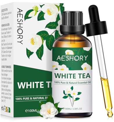 AESHORY White Tea Essential Oil 100ml, Pure Natural White Tea Oils for Diffusers, Aromatherapy, Sleep, Diffusers, Candle Making, Massage, Candle, Perfume Making