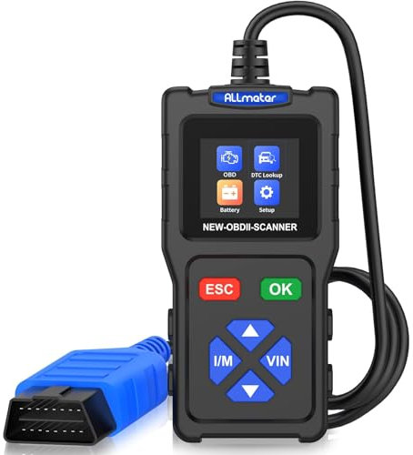 ALLmeter OBD2 Scanner,1.7 Color Screen Car Diagnostic Tool Read & Clear Fault Codes,Live Data,Battery Test,DTC Lookup (7000+ Codes),9 Protocols,Petrol Cars (1996+) – Not for Hybrid/Electric/Diesel